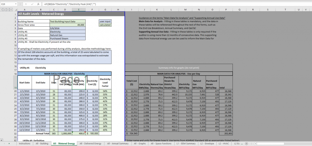 ASHRAE Standard 211 spreadsheet